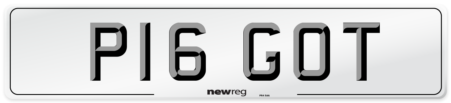 P16 GOT Number Plate from New Reg